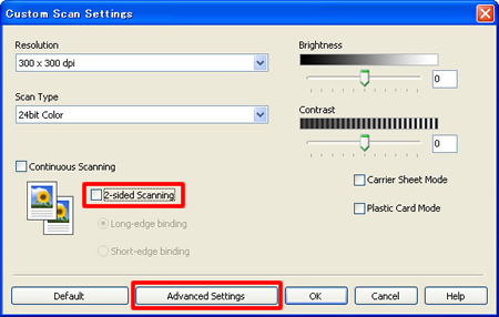 Home Mode - Custom Scan Settings