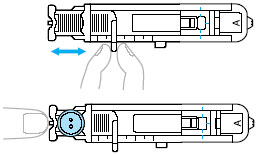 Pull out the button guide plate of buttonhole foot "A"