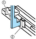 The buttonhole lever is positioned behind the bracket on the buttonhole foot.