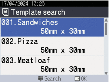 Template List Screen 