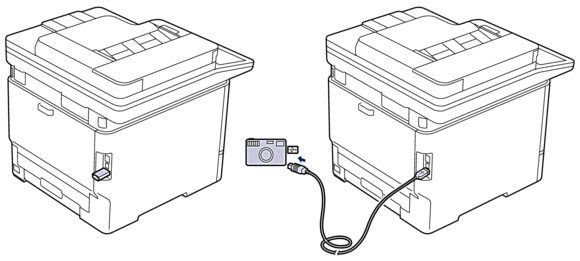 Emplacement du port USB (vue arrière) (MFC-L8970CDWMFC-EX570)