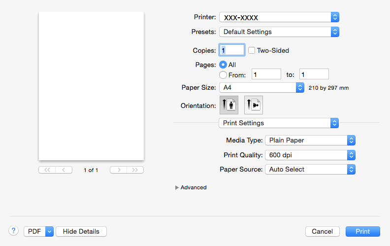 Print Settings