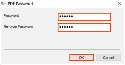 Set PDF Password