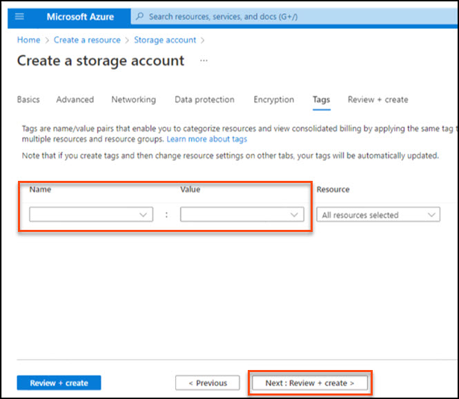 name and value setting