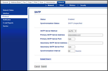 SNTP setting